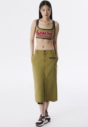 Twist REGULAR FIT - A-line skirt - green