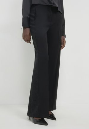Calliope PALAZZO BANDA STRASS - Stoffhose - ultrablack