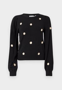 OBJTHESS EMBROIDERY PULLOVER - Pulover - black/sandshell