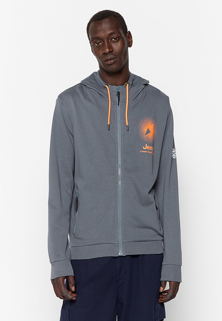 Jeep Sweater met rits grijs