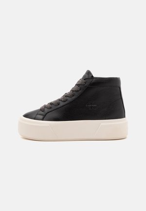 Calvin Klein, FLATFORM MID LACEUP - Високи маратонки - black/marshmallow
