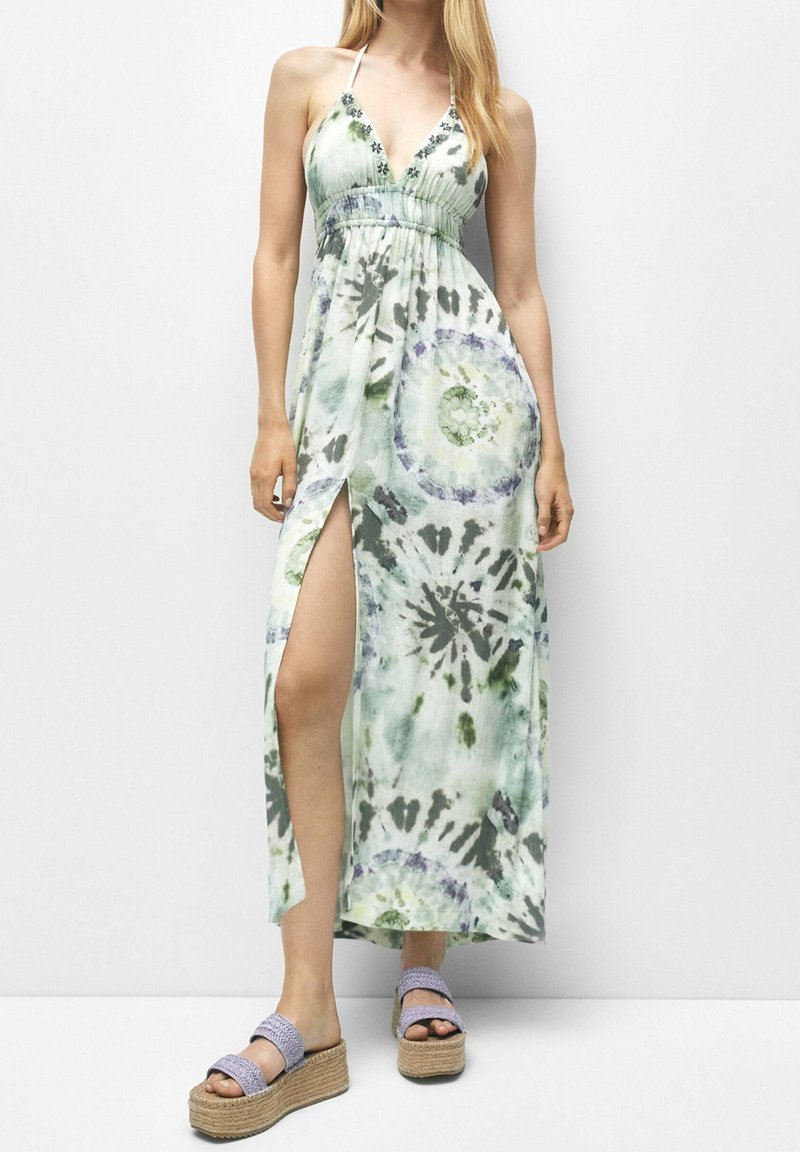 PULL&BEAR Robe longue - green