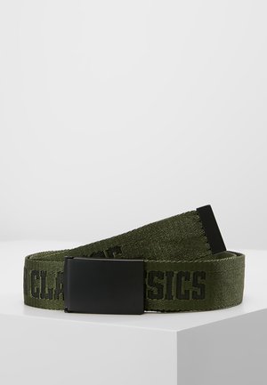 LOGO BELT - Pásek - black/darkolive/black