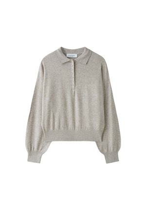 Stradivarius, POLO COLLAR KNIT SWEATER - T-shirt à manches longues - stone