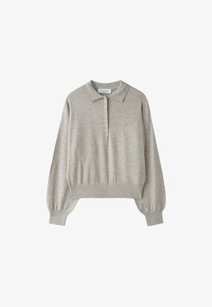 Stradivarius, POLO COLLAR KNIT SWEATER - T-shirt à manches longues - stone