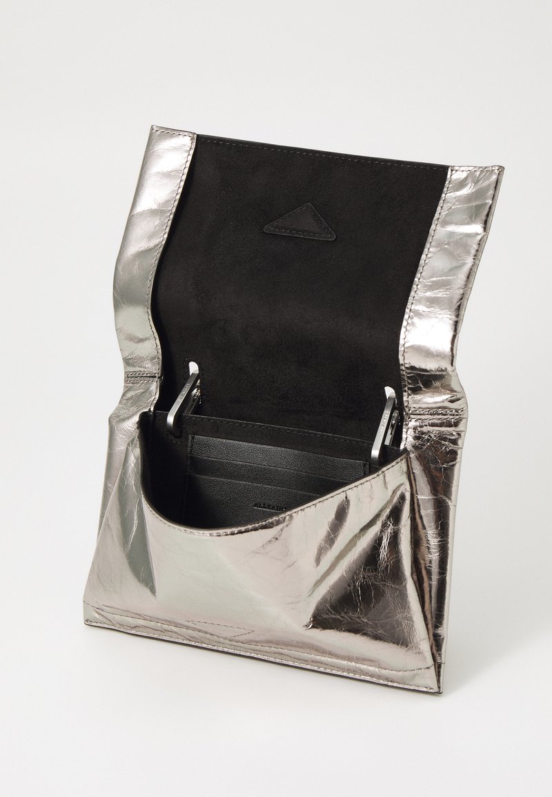 Pewter Gunmetal Clutch Bag Yua Leather Clutch Allsaints Evening