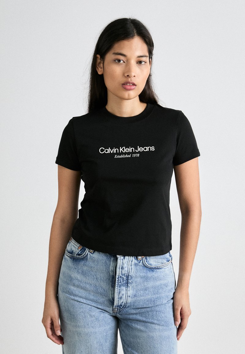 Calvin Klein Jeans INSTITUTIONAL GRAPHIC - Print T-shirt - black