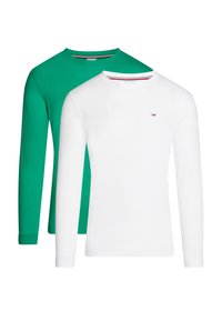 Tommy Jeans 2 PACK - Tops ar garām piedurknēm - green malachite   white