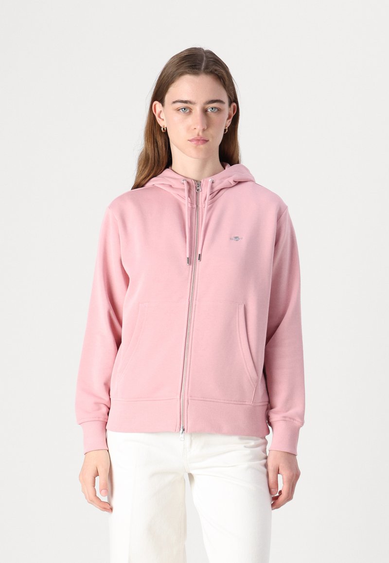 GANT SHIELD - Mikina na zip - apricot pink