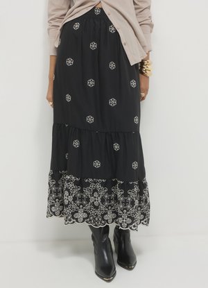 Calliope RICAMO  - Jupe longue - var ultrablack