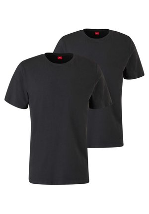 2ER PACK  BASIC RUNDHALS - T-Shirt basic - schwarz