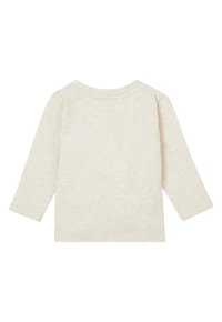 Langsleeve shirt in lichtbeige, gemaakt van zachte katoen. Heeft een ronde halslijn en vlakke naden. Geen patronen of graphics.