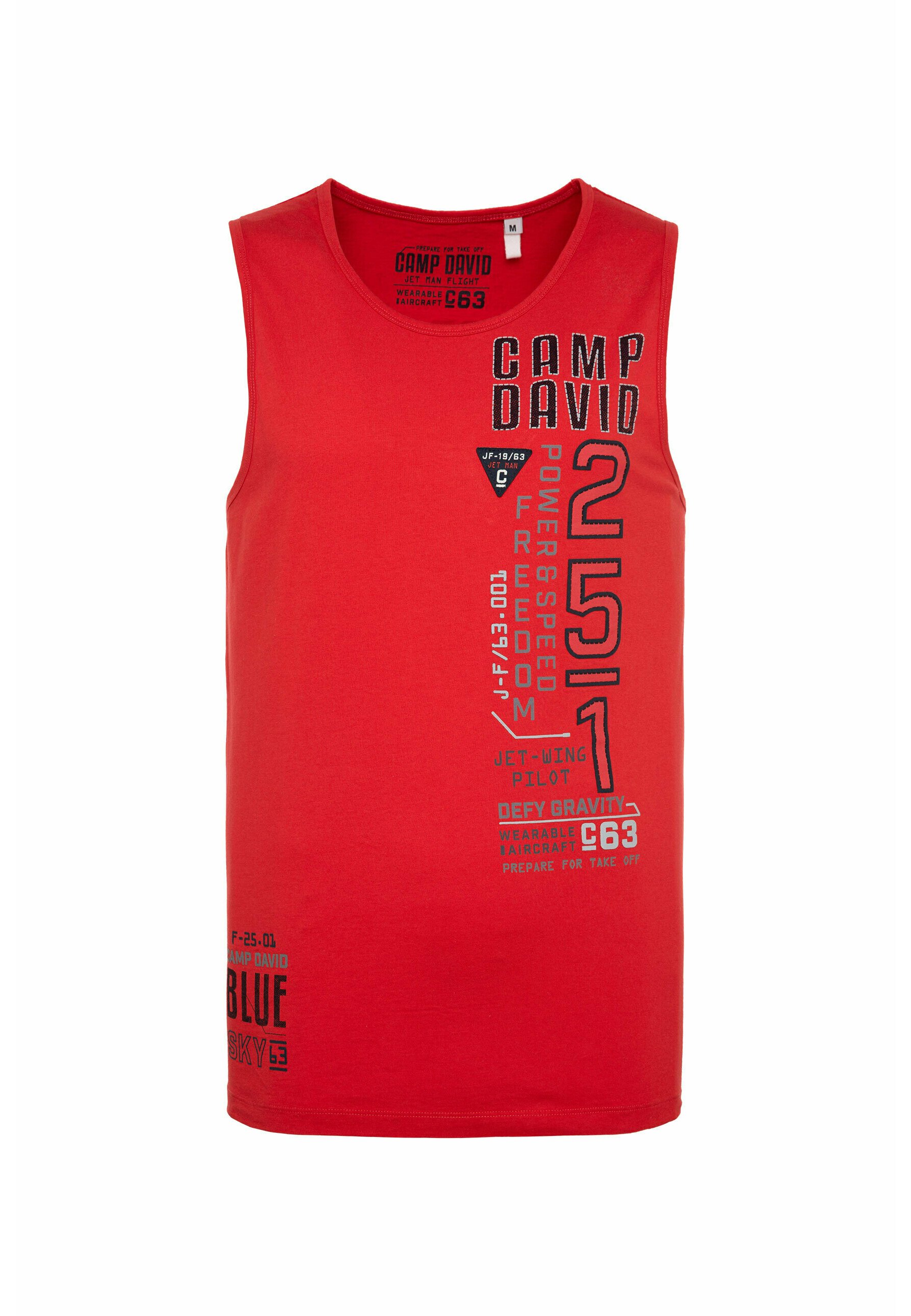 Camp David Mit Logo Artworks Top Shark Red Rot Zalando De