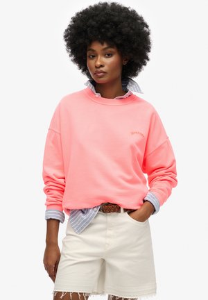 Superdry & Co ESSENTIAL LOGO RELAXED CREW - Sweatshirt - fiery coral