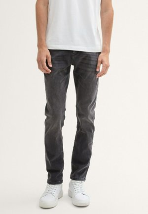 TOM TAILOR HYBRID JOSH - Džínsy tapered fit - used dark stone grey denim
