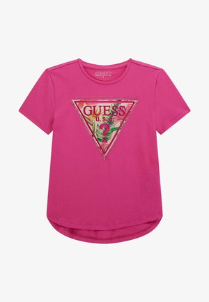 LOGO-DREIECK STRASS - Tricou cu imprimeu - fuchsia