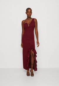 WAL G. SOYA ONE SHOULDER RUFFLE MAXI DRESS - Alkalmi viselet - berry wine