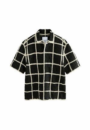 Next TEXTURED SHORT SLEEVE - Marškiniai - black white