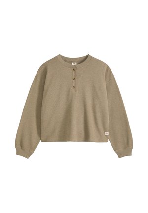 Levi's®, DRY GOODS RELAXED LS HENLEY TAUPE GRAY H - Striktrøje - taupe gray heather b - browns