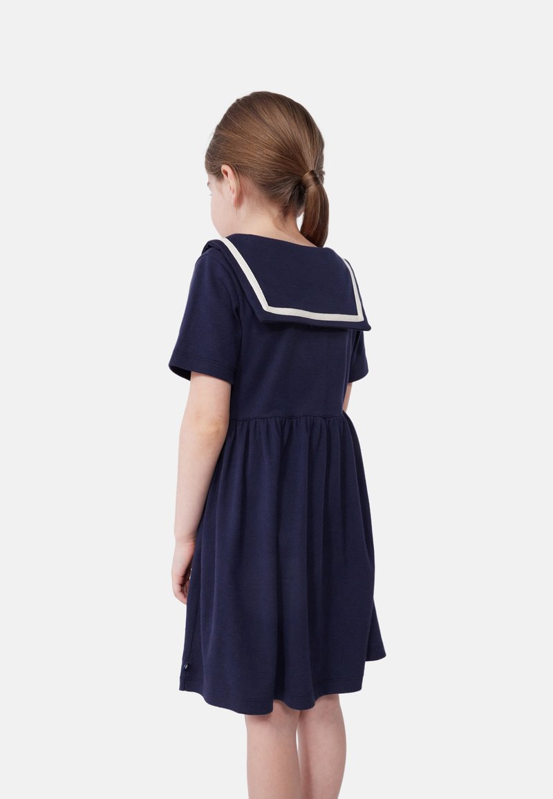 Robe Marin Petit Bateau Fille 12 Ans - Bleu Marine Rayée - Occasion Très Bon état