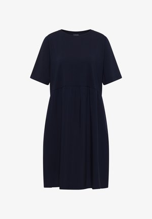 Cecil, KNEE-LENGTH DRESS WITH MIXED TEXTURES - Jerseykjole - urban dark blue