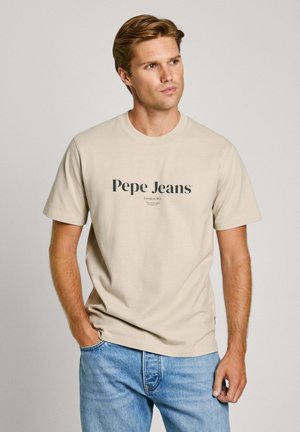 Pepe Jeans DALE - T-shirt print - stone beige