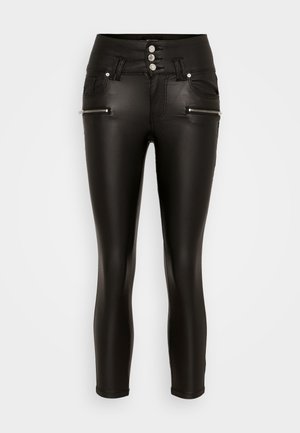 Vero Moda Petite VMDONNA ZIP COATED  - Pantaloni - black