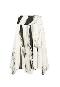FLOWING MARBLE PRINT MIDI - A-snit nederdel - white