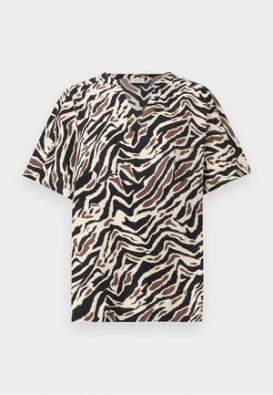 ONLY Carmakoma, CARELITE V NECK FOLD UP - Blúz - black