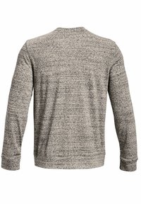 Felpa grigia in maglia con maniche lunghe, collo rotondo e orlo a coste. Il tessuto presenta una sottile texture mélange. Design pulito e semplice sul retro.