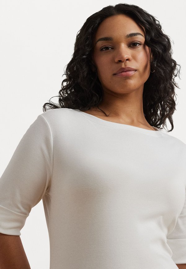 STRETCH COTTON BOATNECK TOP - Basic T-shirt2