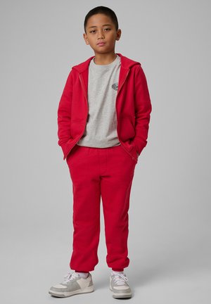 4F, 4F BLUZA DRESOWA REGULAR Z KAPTUREM CHŁOPIĘCA - CZERWONA 164 (13-14 LAT) - Sweater met rits - red