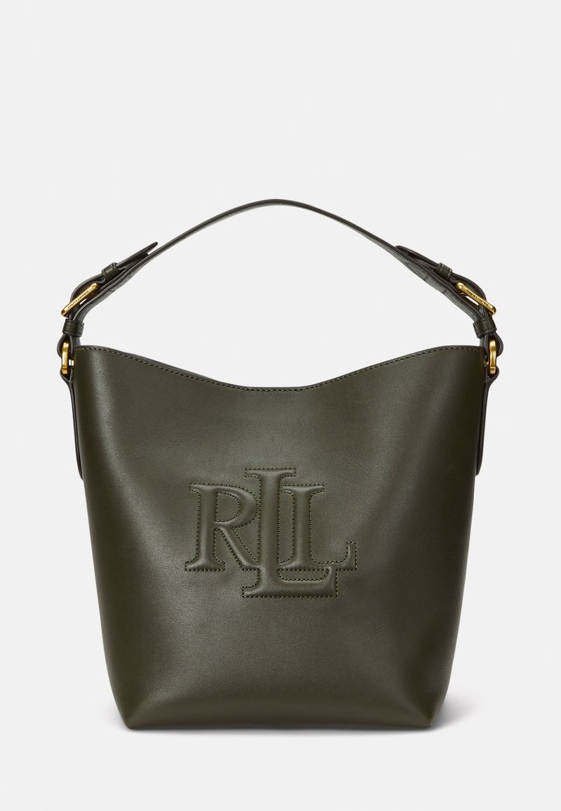 Lauren Ralph Lauren LEATHER MEDIUM WITLEY BUCKET BAG - Rokassoma - dark olive