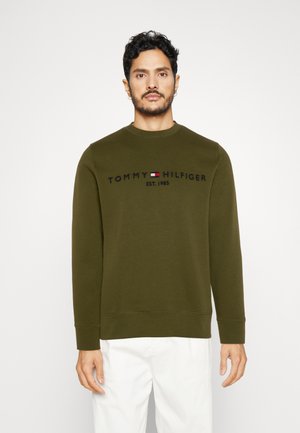 Tommy Hilfiger LOGO EMBROIDERY FLEX FLEECE SWEATSHIRT - Sudadera - putting green