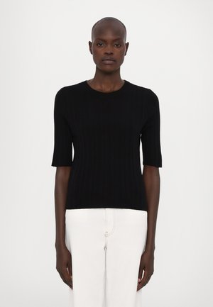 CREW NECK HALF SLEEVE - Jersey de punto - black