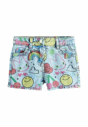 Next, REGULAR FIT - SMILEYWORLD® GRAFFITI PRINT  - Shorts vaqueros - mid blue