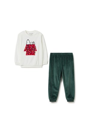 OVS WITH SNOOPY EMBROIDERY SET - Pyjama - white green