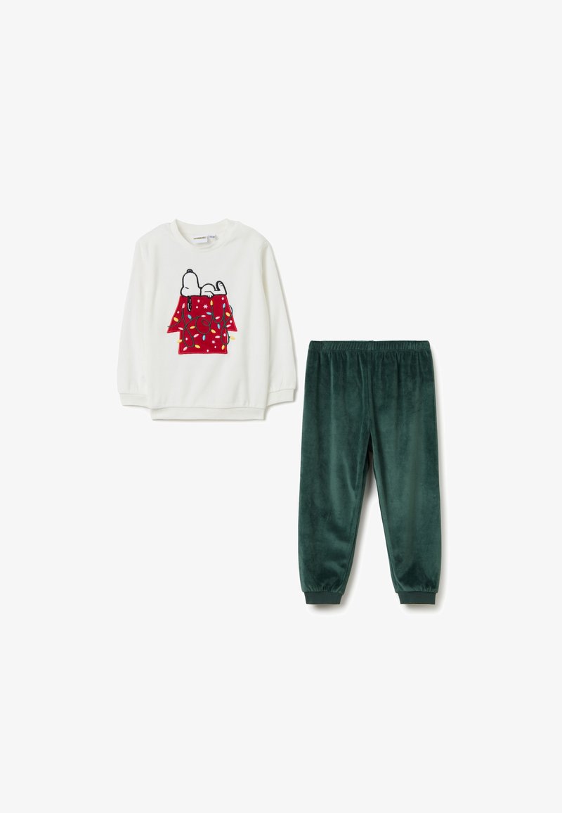 OVS WITH SNOOPY EMBROIDERY SET - Conjunto de pijama - white green