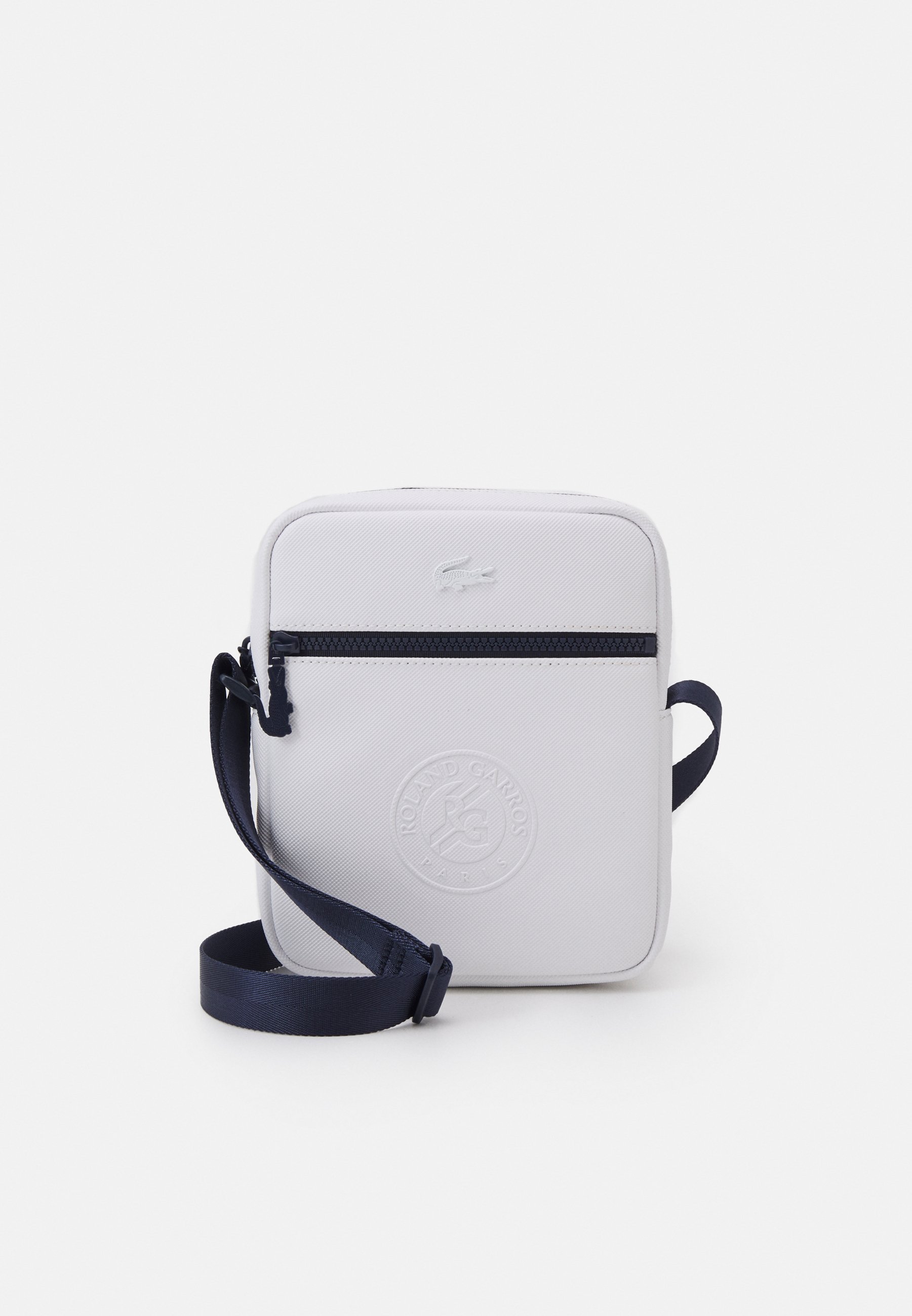 Lacoste Sport VERTICAL CAMERA BAG - Sac bandoulière - blanc/marine/blanc -  ZALANDO.CH