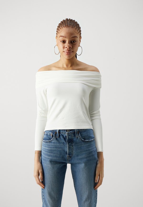 ONLLIVE LOVE OFF SHOULDER - Long sleeved top - cloud dancer