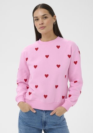 MABEL - Melegítőfelső - pink frosting red big hearts