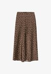 SATIN WITH DRAWSTRING - MIDI SKIRT - Jupe longue - brown