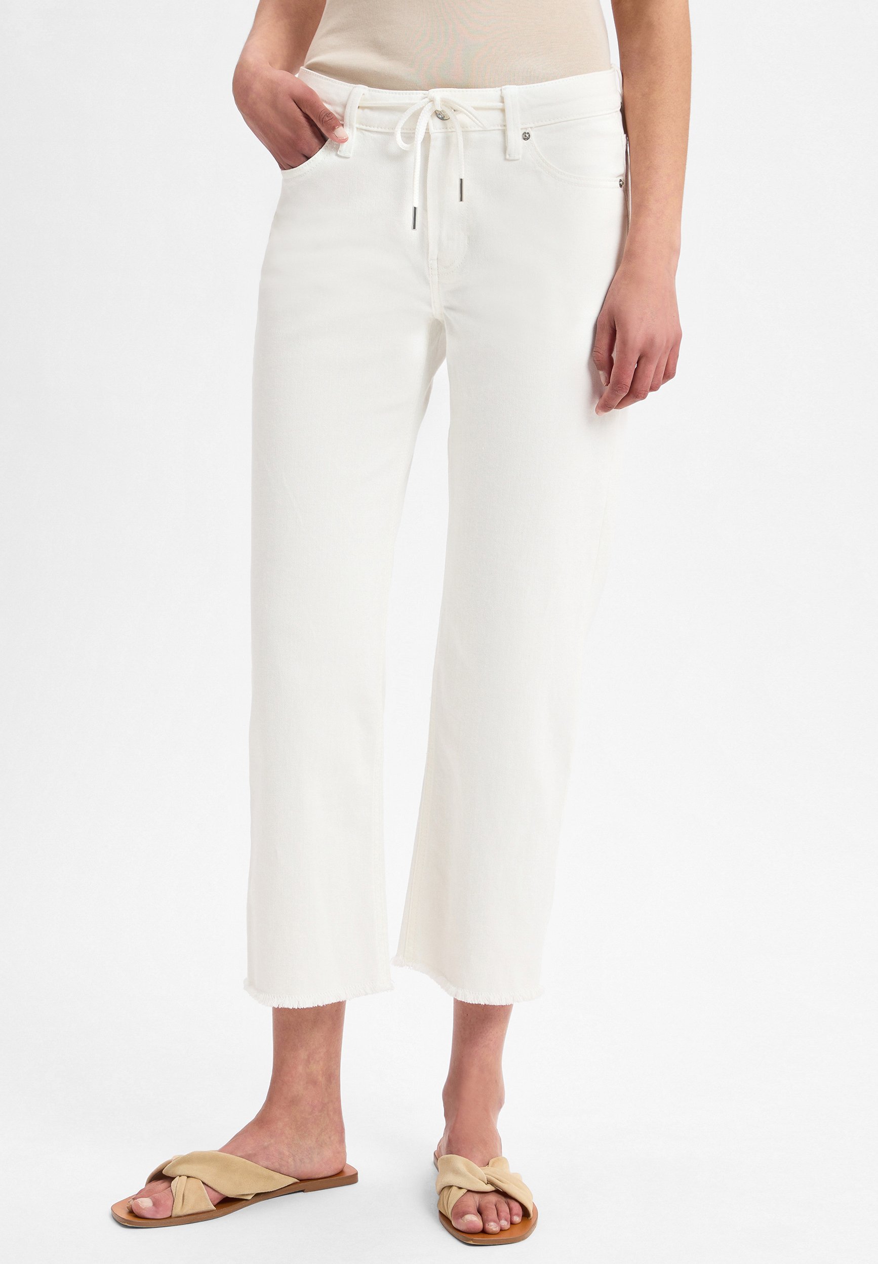 Pantalon classique ecru/blanc - Main Image