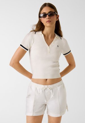 Guess Jeans VISKOSE-MISCHUNG POLO - Polo - creme