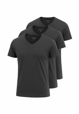 3 PACK  V-NECK   - T-Shirt basic - dark grey