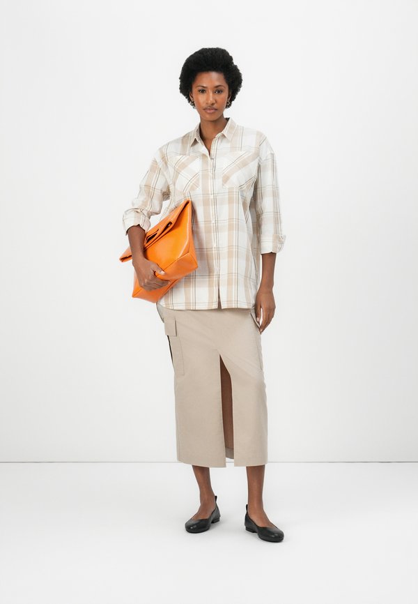 NICOLA CHECK SHIRT - Button-down blouse - light sand3