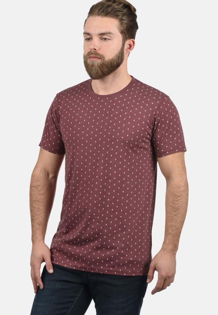 Solid SDAARON - T-shirts print - wine red melange