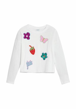 WITH APPLIQUE SHAPES - Maglietta a manica lunga - white