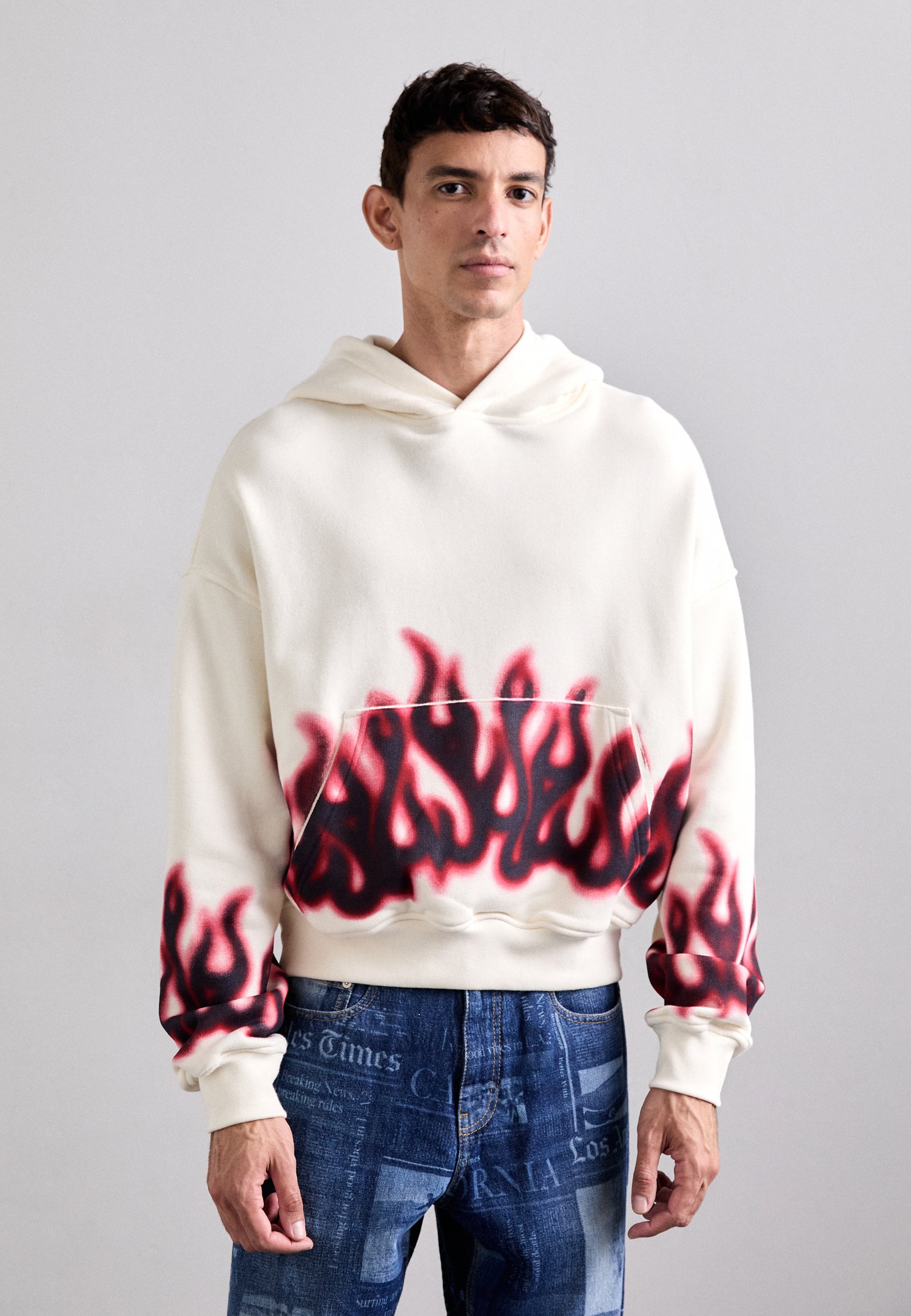 パーカー・フーディ Palm Angels Relaxed Fit Off-White Sweatshirt Palm Angels Bear In Mind Hoodie Offwhite - Beachim