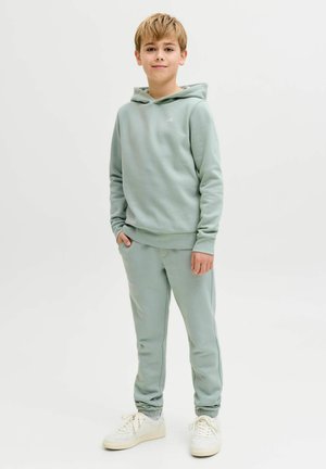JJ Rebel, KAPUZENPULLOVER TEXT KAPUZENPULLOVER - Φούτερ με κουκούλα - aqua gray
